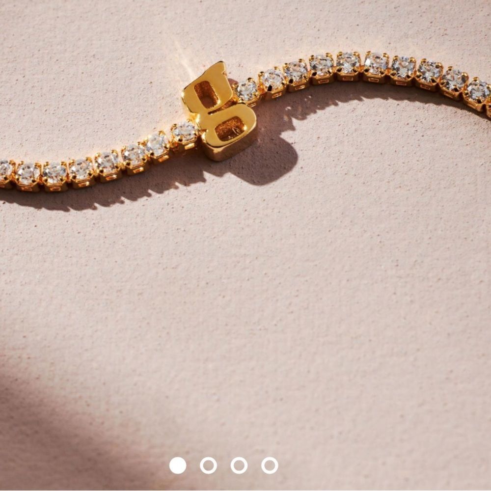 Anthropologie Pave Monogram Bracelet “g” with Gold with Crystals